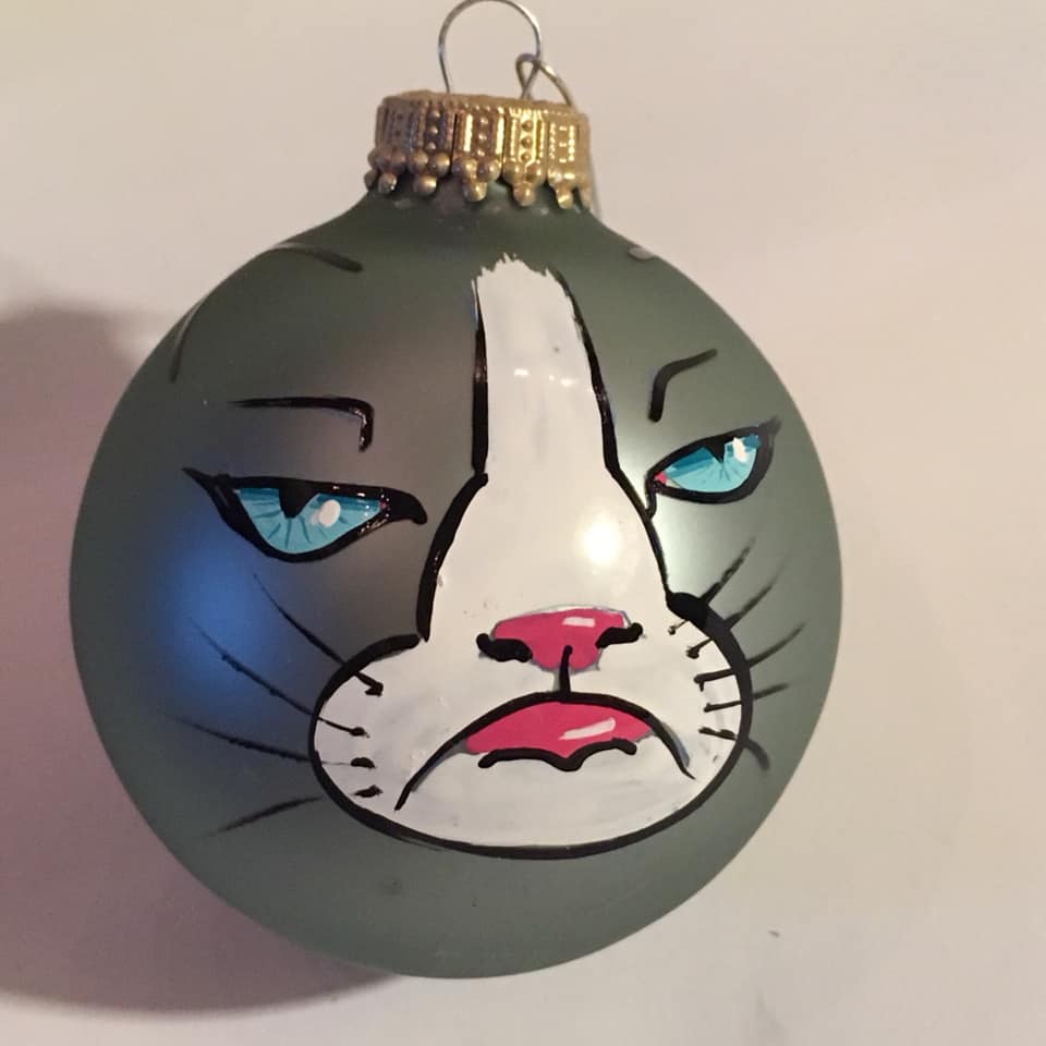 Grumpy cat ornament