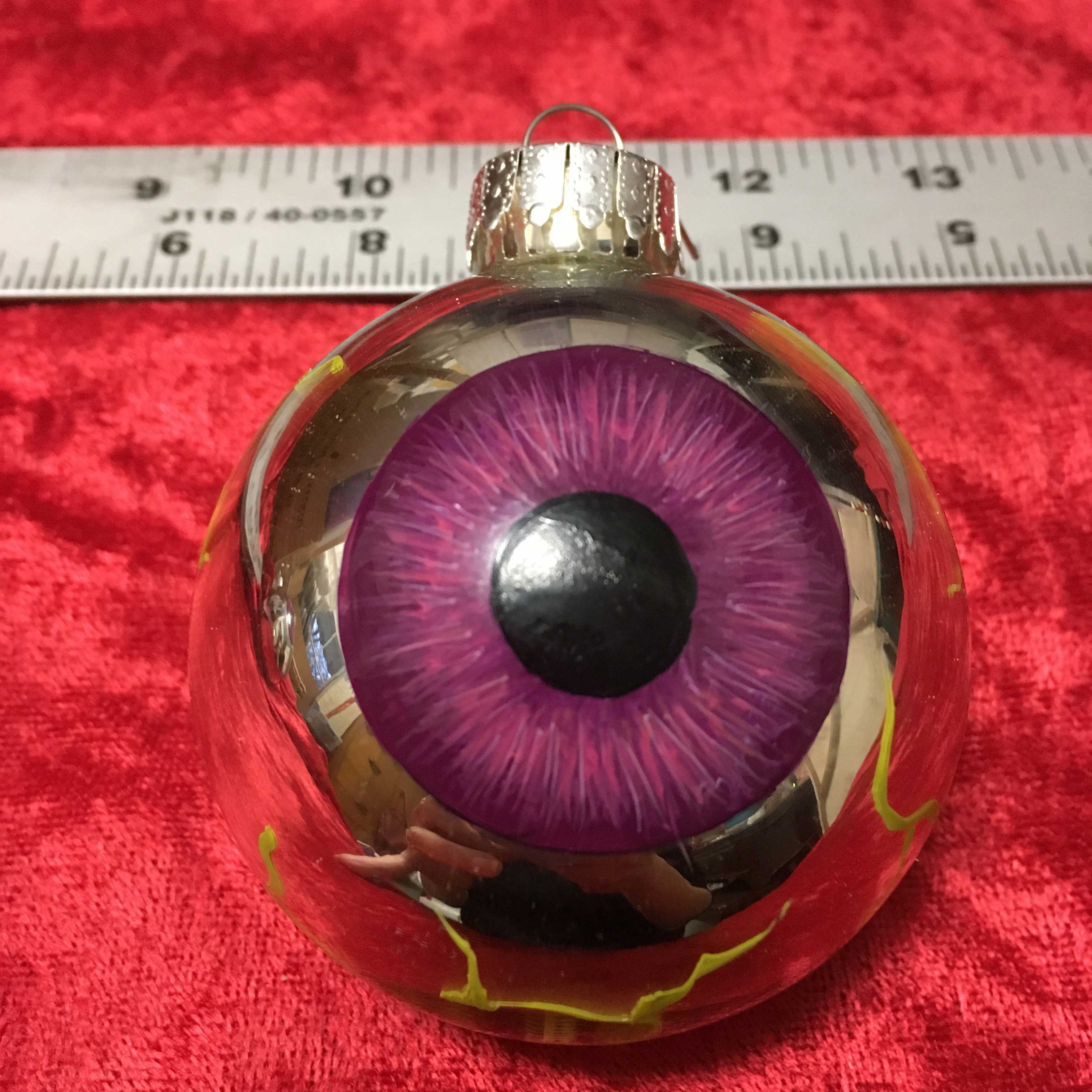 Purple eyeball on Chrome ornament