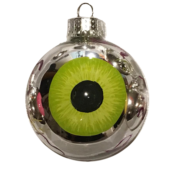 Green Iris chrome eye eyeball ornament