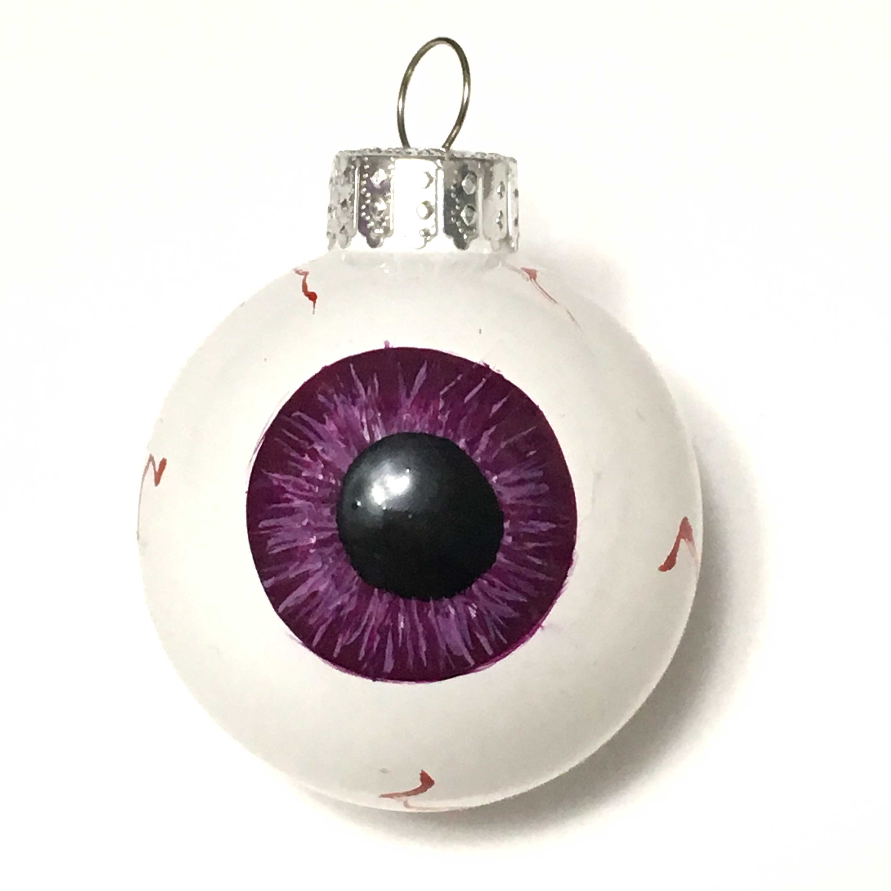 Purple iris eye eyeball ornament