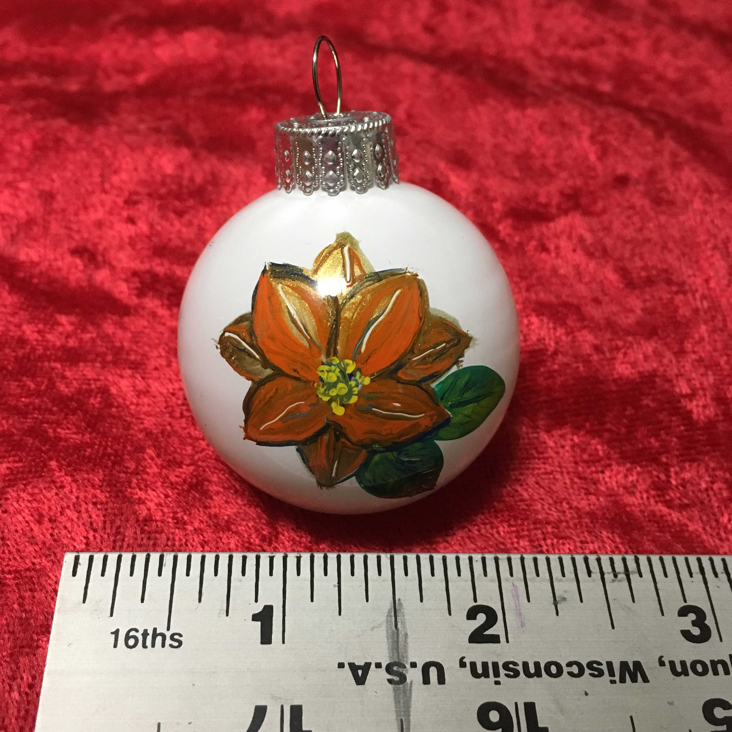 Orange Poinsettia ornament