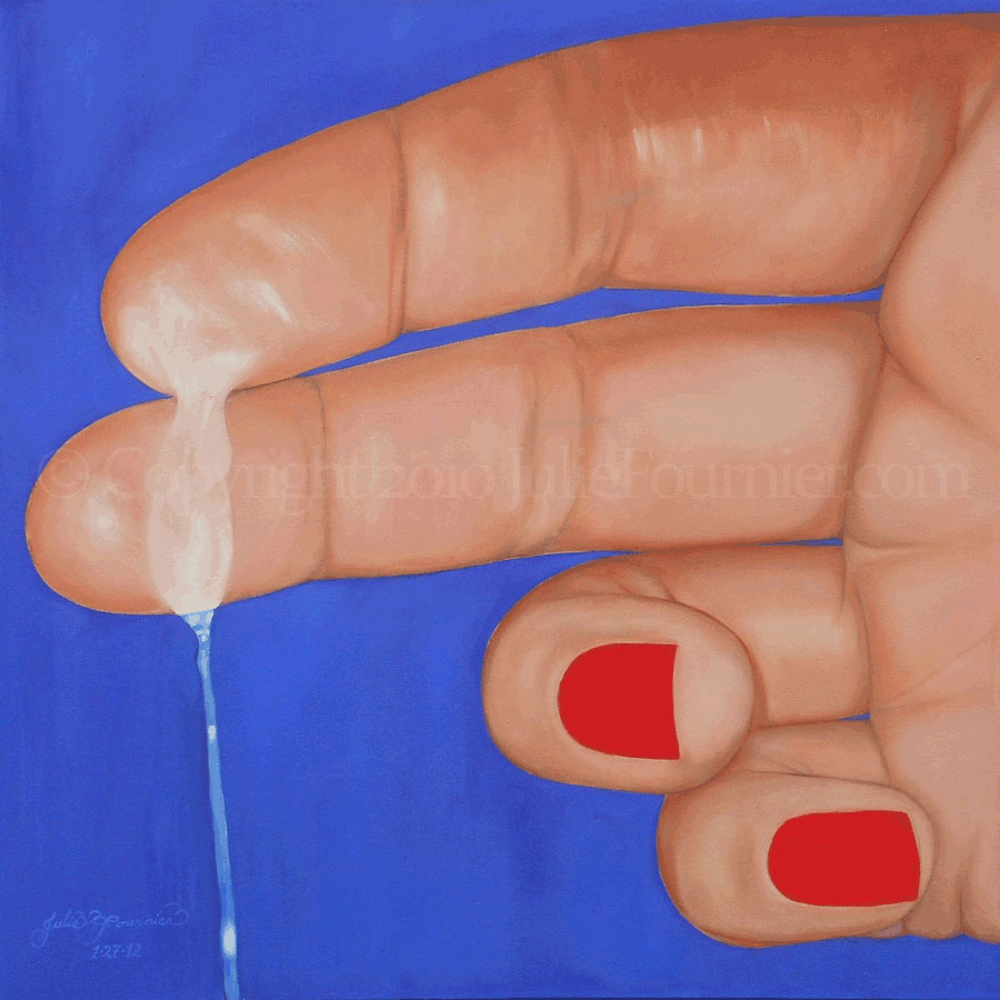 CUM FINGERS OIL PAINTING